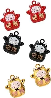 ABOOFAN 2sets Japanese Maneki Neko Bell Cat Collar Accessories Small Bell for Cat DIY Craft Decorations Charm 9pcs*2