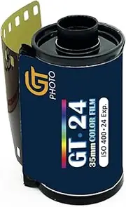 GT PHOTO 35mm Colour Film - 24 Exposures for Analog and Digital Cameras - 35mm Photosensitive Film Roll - Blue