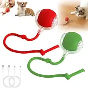2PCS Speedy Tail 2.0 Interactive Rolling Cat Toys Ball,Automatic Moving USB Rechargeable,Self-Playing Kitten Toys for Cats,Durable and Safe Material,360 Smart Automatic Rolling Pet Ball (red+Green)
