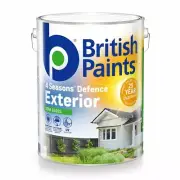 British Paints 10L 4 Seasons Semi Gloss White Exterior Paint