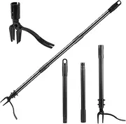 1.2M Weed Puller with 4-Claw Steel Head, Long Handle Weed Remover Hand Weeder Tool, 3 Lengths of Adjustable Garden Weeding Tools for Lawn Garden, Manual Weeding Tool without Bending or Kneeling (1.2M)