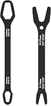 IJ 2Pcs Torx Wrench Double Head Carbon Steel Torx Spanner Ergonomic X-shaped Wrench Labor Saving Screw Nuts Wrench Portable Repair Hand Tool for Car Bicycle Motorcycle Home Repair QUWUMGD(black)
