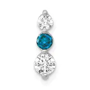 14k White Gold 1/2ct. Blue/White Real Diamond Pendant
