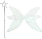 Abaodam 1 Set Children's Party Costumes Wings Props Fairy Wing for Costume Party Decorative Fairy Wing Cosplay Fairy Wing Props Girl Fairy Wing Fairy Wands White Plastic