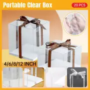 Clear Cake Display Boxes Portable Transparent Birthday Box Cake Display Box