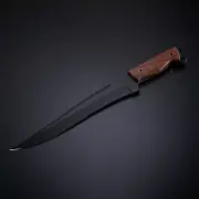 Handmade Fillet Knife Black Powder Coated Carbon Steel Fishing Knife With Sheath