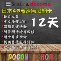 在飛比找蝦皮購物優惠-12天 日本網卡 Docomo 4G 網卡 日本sim卡 日
