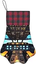 YANYU Airplane Cockpit Print 17in Christmas Pet Paw Stockings Xmas Stockings for Dogs Cats Christmas Pet Gifts