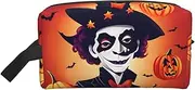 [FSCEV] Happy Halloween Storage Bag Toiletry Bag Travel Bag Cute Cosmetic Bag Makeup Accessories, White, One Size