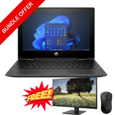 HP ProBook x360 Fortis G11 11" TS Laptop + LG 24" FHD IPS Monitor + RAPOO B20