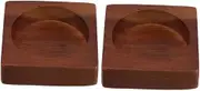 GOOHOCHY 2Pcs Wooden Pepper Grinder Holder Base Rustic Kitchen Stand for Organizing Spices Condiments Elegant Wood Tray for Countertop Display