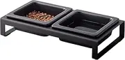 Yamazaki 4207 Pet Food Bowl Stand Set, Tower, Black, Approx. W 11.4 x D 6.1 x H 2.4 inches (29 x 15.5 x 6 cm), Pet Supplies, Feeding Container