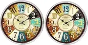 [Generic] Bassin and Brown Mens Clock Face Cufflinks - Beige/Brown/Blue