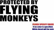 PROTECTED BY FLYING MONKEYS Decal Sticker JDM Vinyl Car Window Bumper Truck 7"