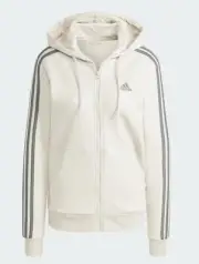 Womens Adidas Essentials 3-stripes Full-Zip Fleece Hoodie