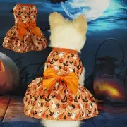 Pet Dress Halloween Party Pet Dress Holiday Dress Halloween Orange Dress