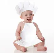 [Asofelk] 2PCS Baby Apron and Chef Hat Baby Chef Hat/Newborn Baby Photography Chef Costume Mini Toddler Chef Hat Baby Chef Outfit, Toddler Chef Outfit with Cotton Material for Infant Photography