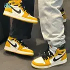 Nike Air Jordan 1 AJ1 (GS) High OG Yellow Ochre Shoes FD1437-701