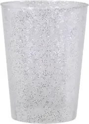 10oz Disposable Plastic Tumbler with Silver Glitter Design 200pcs