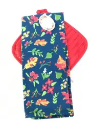 NWT 1 Pot Holder And 1 Dish Towel Set Navy Red Fall Leaves Flowers Yellow Green