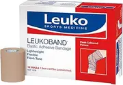Leuko Professional Leukoband Elastic Adhesive Bandage Bulk Pack - Unstretched 7.5cm x 2.75m (12 Rolls) | Professional Sports Bandage | Compression Bandage for Muscles & Joints | Lightweight