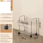 Light Luxury Storage Rack Trolley 2/3/4 Layers Transparent Acrylic Rolling Cart