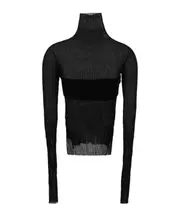 high-neck ribbed top 42 Black
