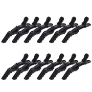 Beakey 12 Pcs Women Styling Hairclip Durable Alligator Plastic Hair Sectioning Clips-Black