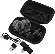 BESTonZON Mini Clip-on Interview Mic Compact Cordless Lapel Microphone Noise Reduction Type-c/usb Adapter for Recording
