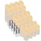 Enido 24 Pc LED Candles Flickering Flameless Candles with Remote Timer for Ro...