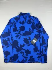 G-Fore Sweater Mens Medium Blue Floral Quarter Zip Pullover Performance Golf