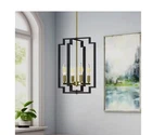 TOZING 4-Light Black Pendant Hanging Light Fixture Modern Farmhouse Square Lamps