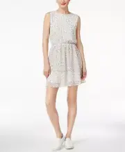 Cynthia Rowley (A8-30*) Tiered Peasant Dress White Floral Sz M $139