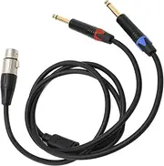 RIZGHWOY Dual 6.35mm to XLR Mic Cord Metal Wrap Shield Pure Sound for Mixer Mic PVC Zinc Alloy (#1)
