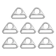 8 Pcs 1 Inch Triangle Buckles Adjuster Triangle D Rings Strap, Silver
