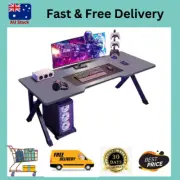 Large Gaming Desk, Black PC Computer Desk, Ergonomic Home Office Desk Free Aus
