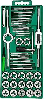 Rethreading Tapping Tool Kit - 40X Repair Tap Set with Complete Handles, Accessories, Case - Screw Wrench Handle Stock Holder for Male & Female Threading