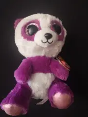 BOOM BOOM the PURPLE PANDA BEAR - Ty 6 " Beanie Boos - NEW with MINT TAGS