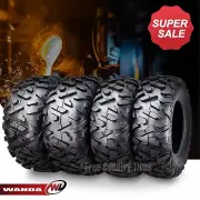 WANDA 25x10-12 & 25x11-12 UTV ATV Tires 6Ply Full Set Bighorn Style Solid Tread
