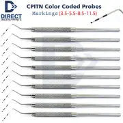 10Pcs Periodontal CPITN Color Coded Marking Probes Round Pocket Depth Measuring