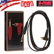 Soft Silicone Tattoo Power Supply RCA Cord for Tattoo Machine 1.8M Long 5-PACK