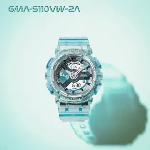 【CASIO 卡西歐】G-SHOCK 未來系列 半透明女錶手錶(GMA-S110VW-2A)