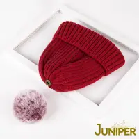 在飛比找Yahoo奇摩購物中心優惠-JUNIPER女款針織加絨可拆卸毛球帽