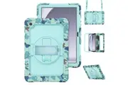 Samsung Galaxy Tab A9+ 11 inch 2023 Full-Body Drop Protection Cover with Screen Protector & Shoulder Strap-Blue Camo