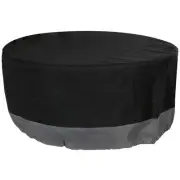 30 in 2-Tone Polyester Round Outdoor Fire Pit Cover - Gray/Black by Sunnydaze