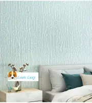 3D Textured Plain Grain Effect Blue Seamless Waterfall Diatom Mud Wallpaper 9.5M