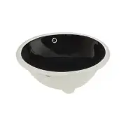 Saucer Oval Undermount Bathroom Sink 19-3/8" X 15-3/4" X 8-3/8" Black Porcelain