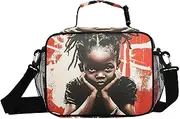 African Man Cool Insulated Lunch Box for Women Men - Ideal for Work, Picnics - Includes Adjustable Shoulder Strap
