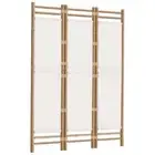 Folding 3-Panel Room Divider Folding Privacy Screen Stand 120cm Bamboo Canvas