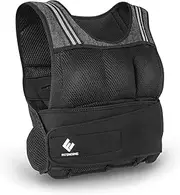 FitEngine Weighted Vest - Up to 10kg/20kg, With 36 x 540g Sandbags, Modern, Black, Neoprene, Hook and Loop Closure, For Strength Training